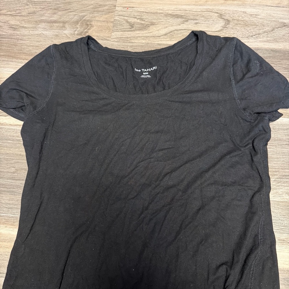 Tahari Classic Black Short Sleeve Top